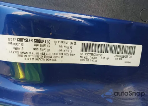 2013 Fiat 500 Sport from USA, damaged, VIN 3C3CFFBR4DT618509